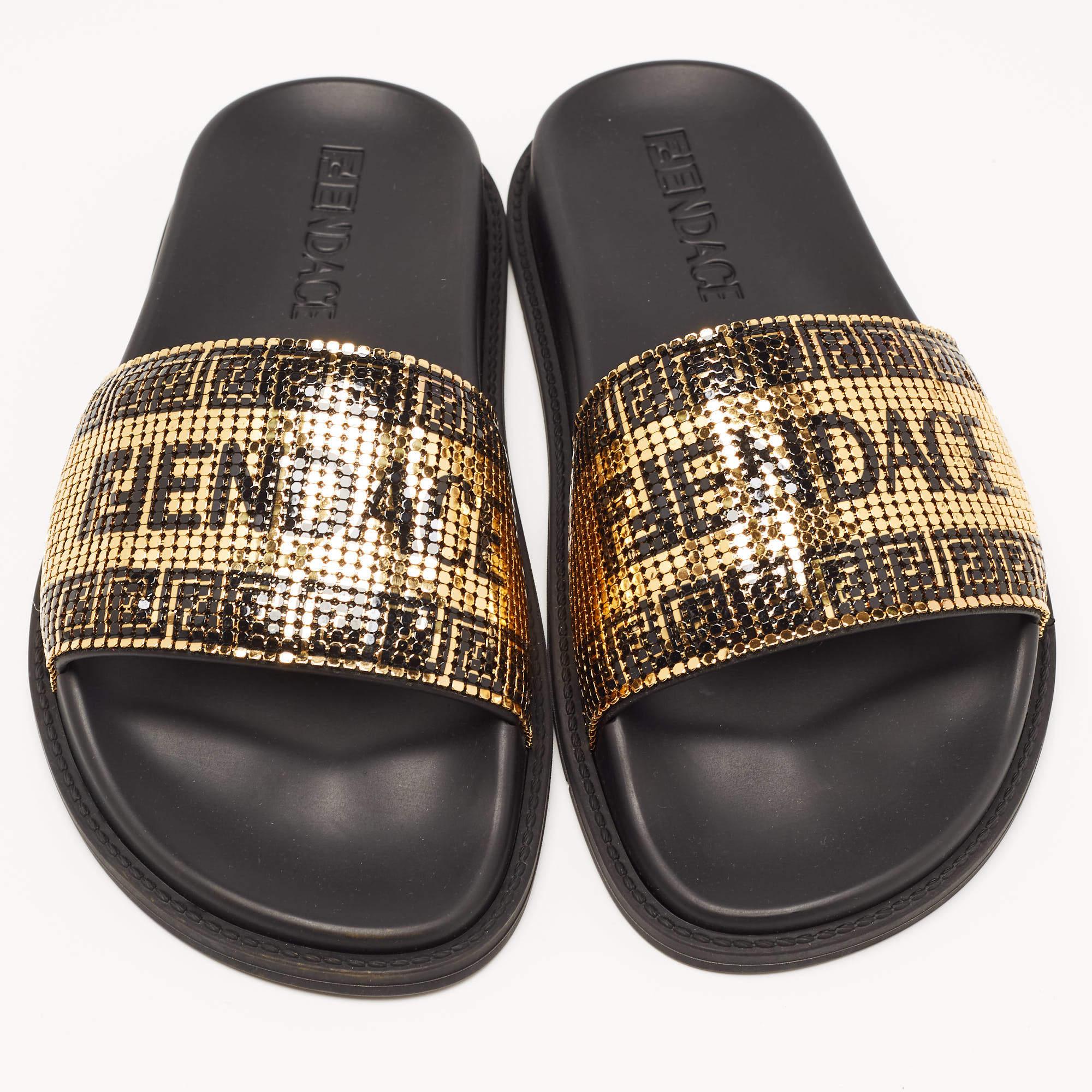 Step into sophistication and comfort with these Fendi x Versace flats for women. Exquisitely crafted, they will offer a stylish and relaxed stride.

Includes: Original Box, Info Booklet, Original Dustbag

