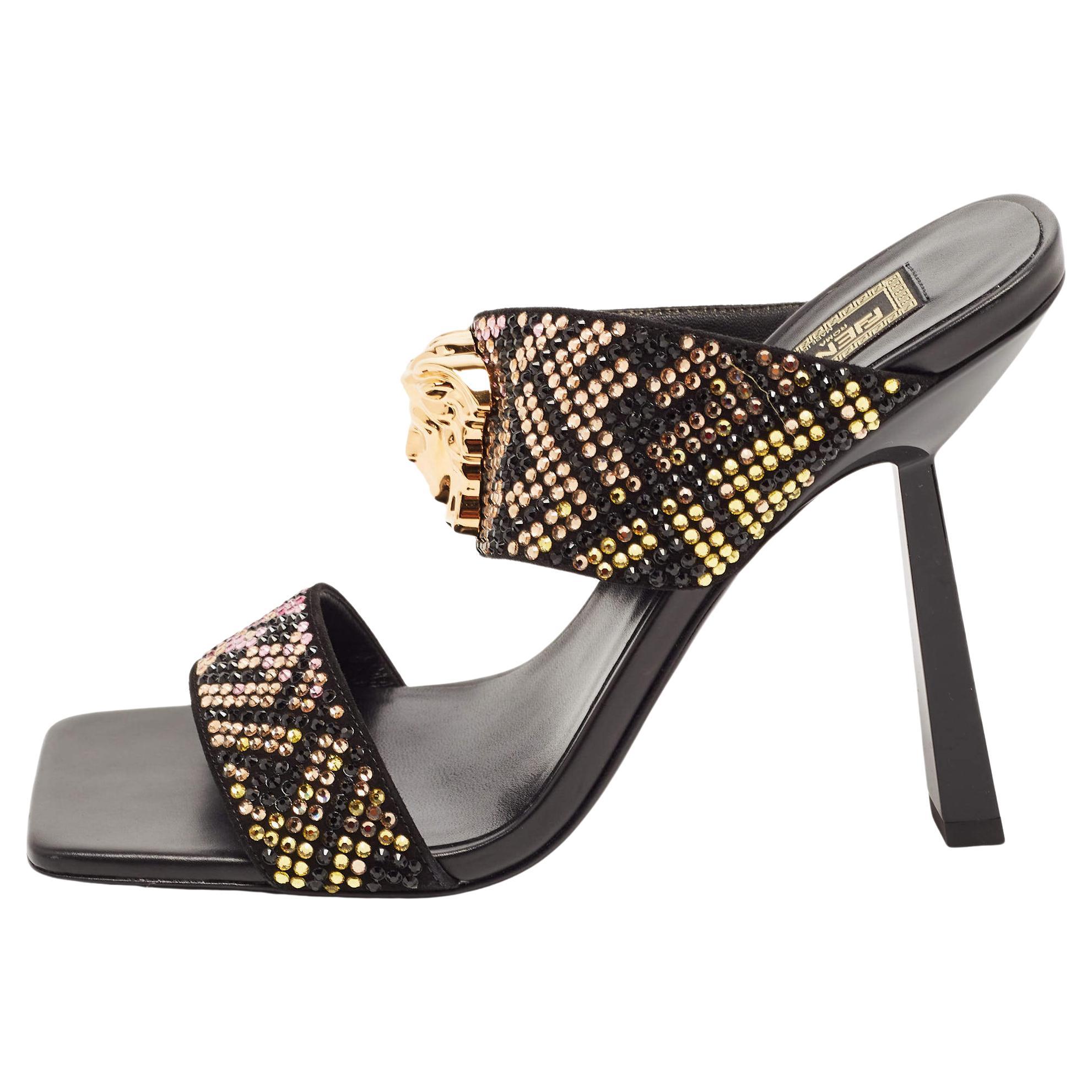 Fendi multicolor leather slides sale