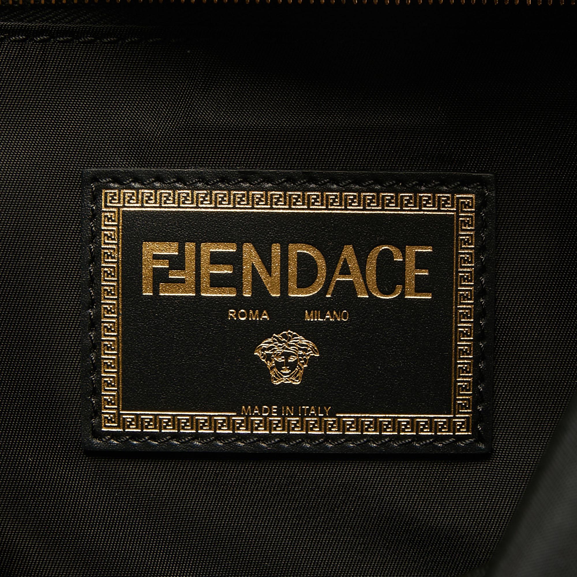 Fendi x Versace Multicolor Printed Barocco Nylon Backpack 3