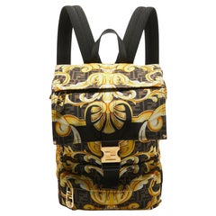 Fendi x Versace Mehrfarbig bedruckter Barocco Nylon-Rucksack