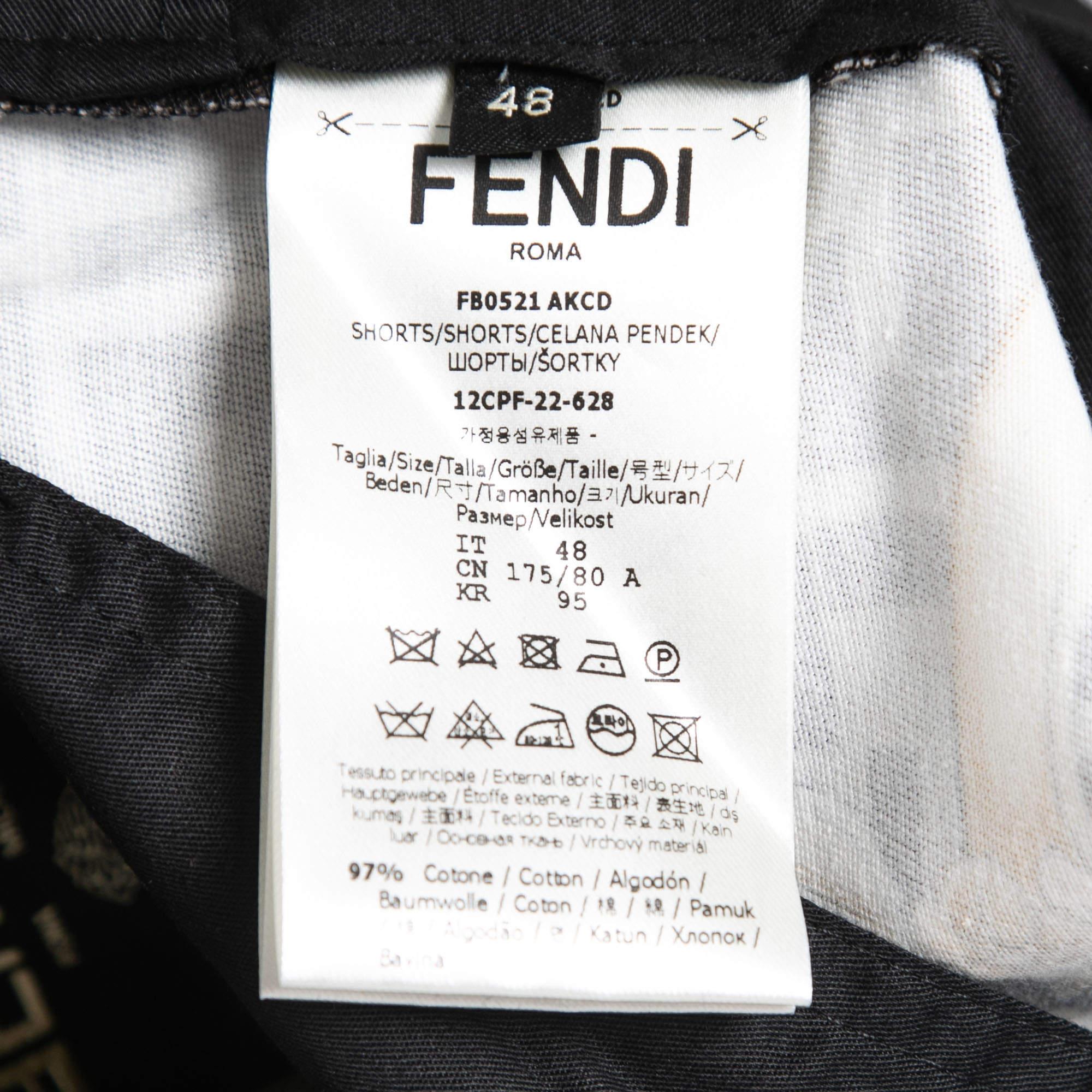 Fendi x Versace Multicolor Printed Cotton Bermuda Shorts L In Good Condition In Dubai, Al Qouz 2