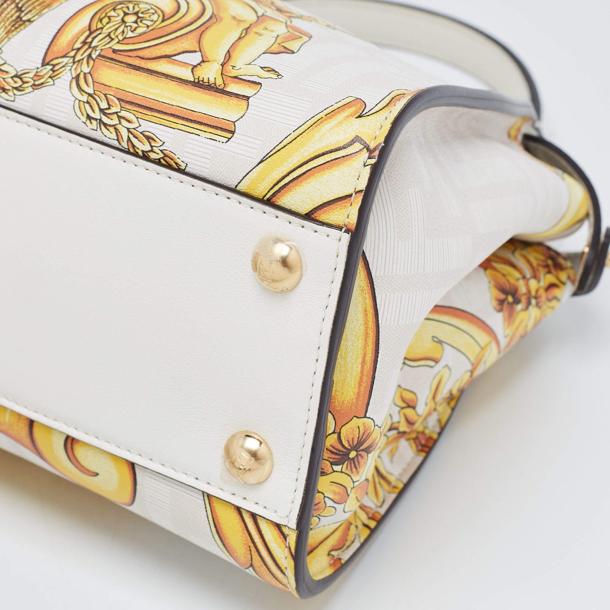 Fendi x Versace Zucca Baroque Print Leather Mini Fendace Peekaboo Top Handle Bag 9