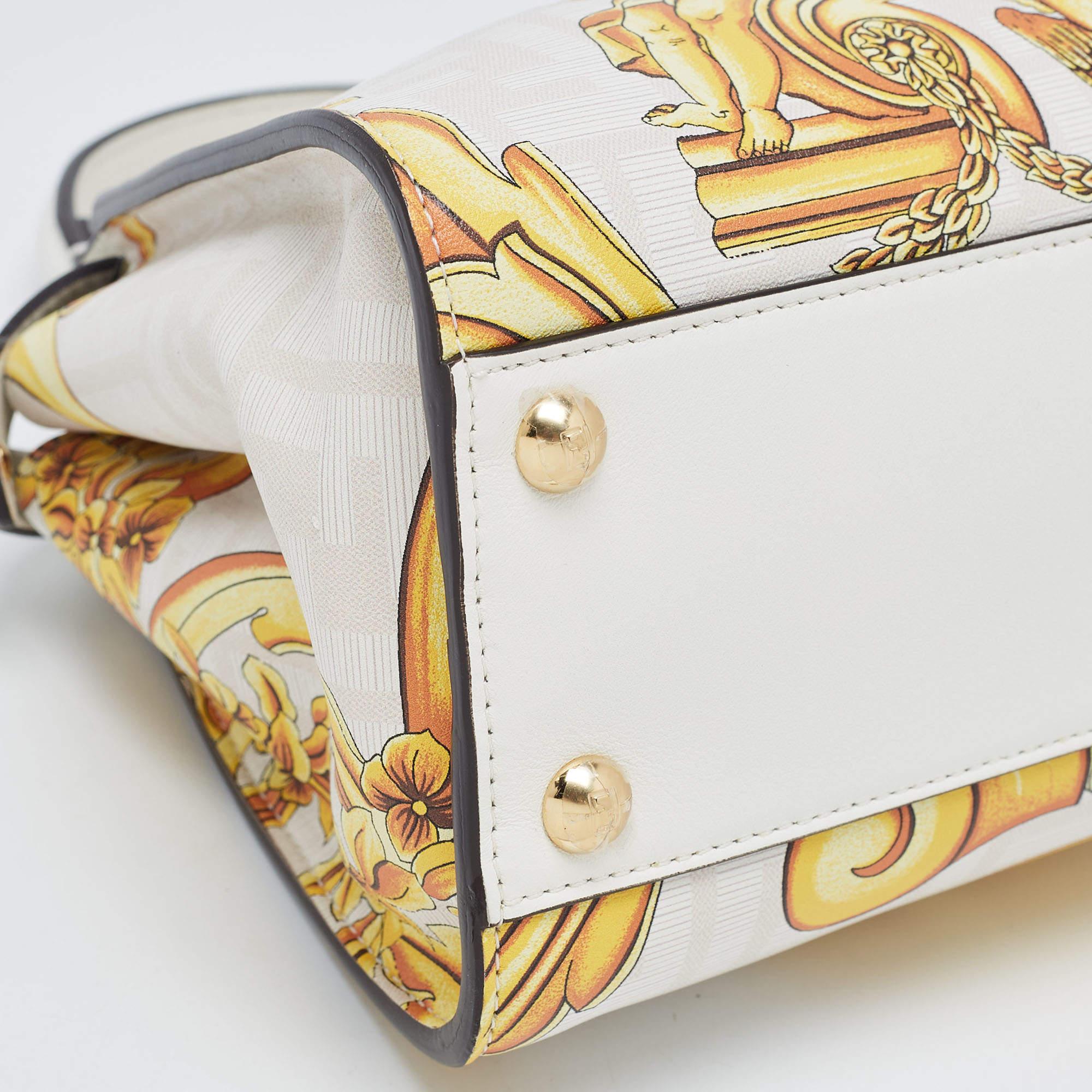 Fendi x Versace Zucca Baroque Print Leather Mini Fendace Peekaboo Top Handle Bag 10