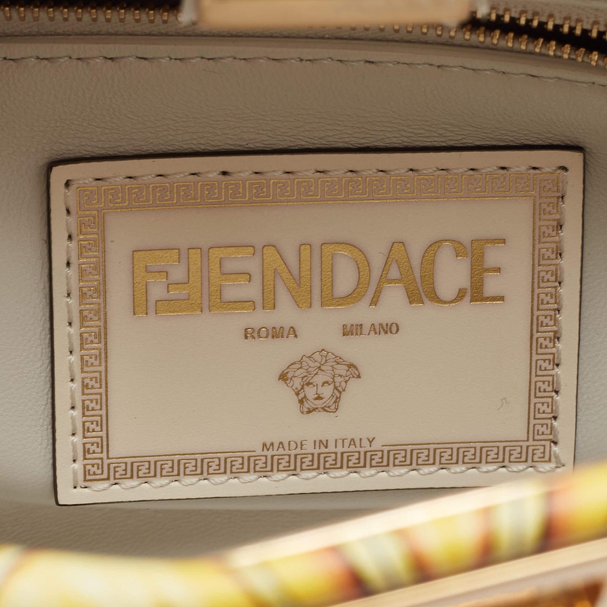 Fendi x Versace Zucca Baroque Print Leather Mini Fendace Peekaboo Top Handle Bag 2