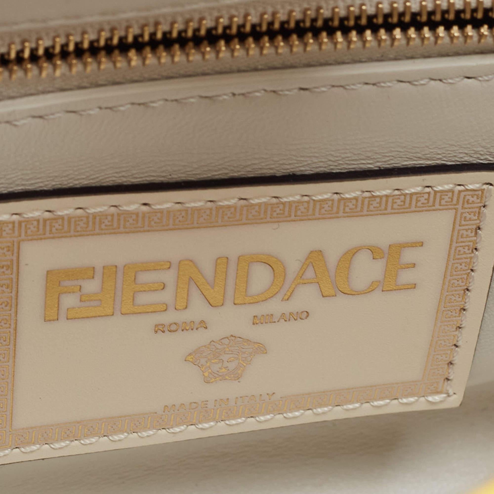 Fendi x Versace Zucca Baroque Print Leather Mini Fendace Peekaboo Top Handle Bag 4