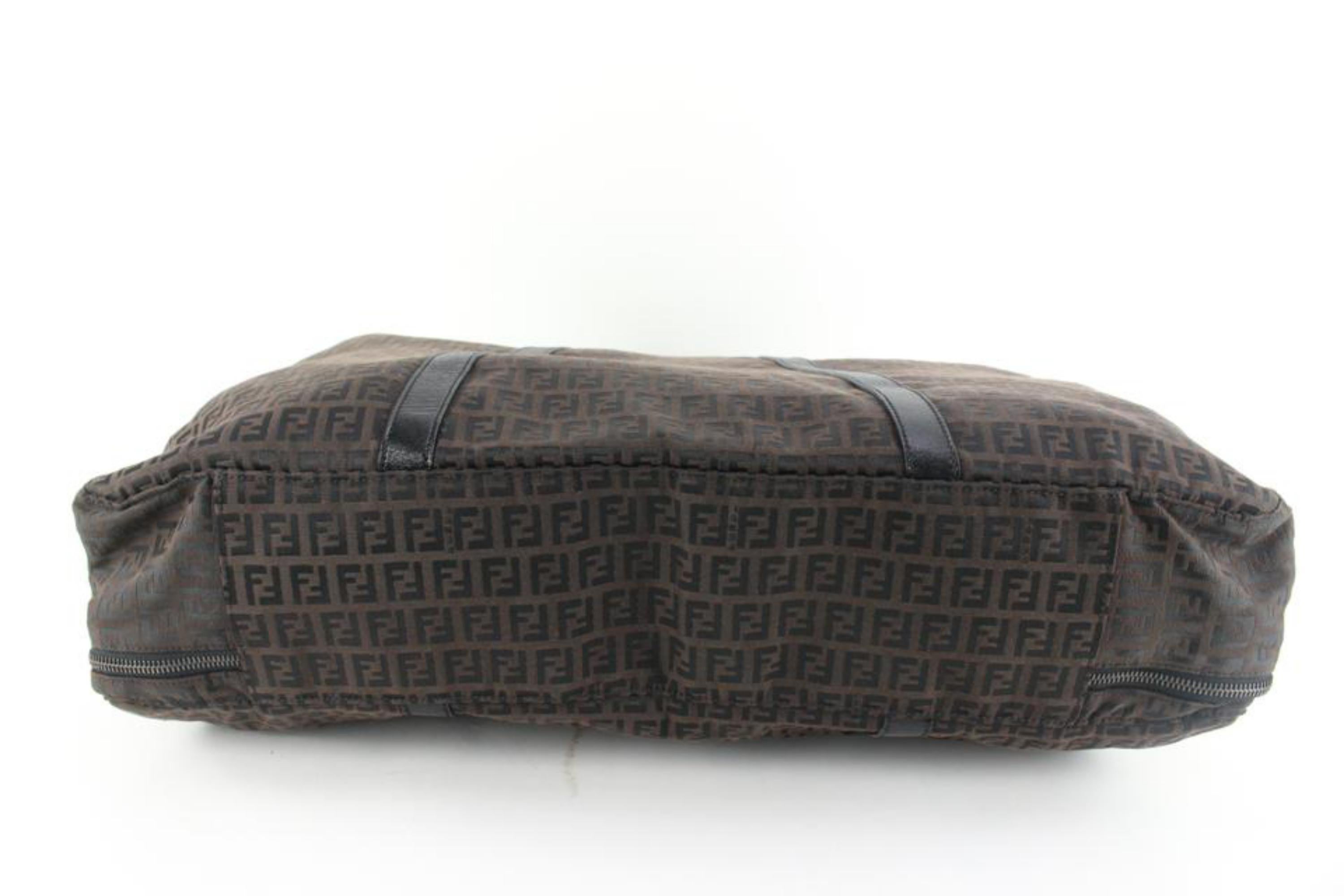 Black Fendi XL Brown Monogram FF Travel Tote Bag 17f616s
