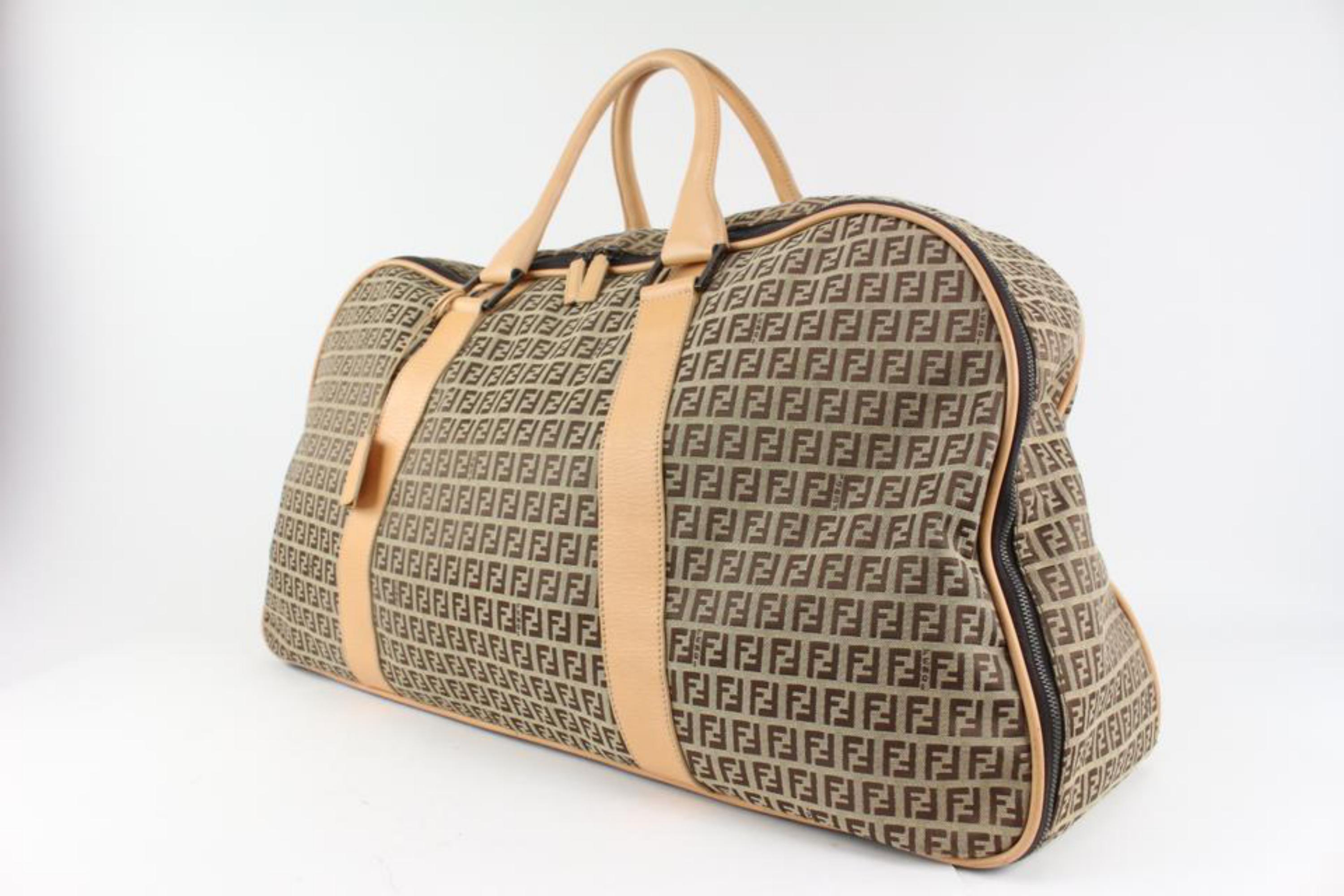 Fendi XL Brown Monogram FF Zucca Duffle Bag 126f45 For Sale 5
