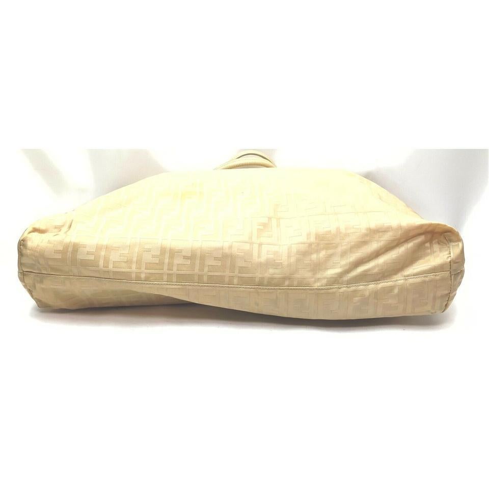 Beige Fendi XL Light Brown Monogram FF Zucca Tote Bag 863171 For Sale