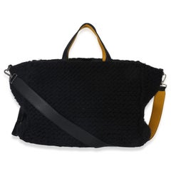 Fendi Yellow Black Wool Logo Tote