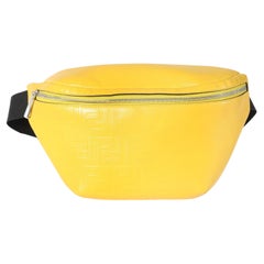Fendi Yellow Calfskin FF 1974 Embossed Belt Bag
