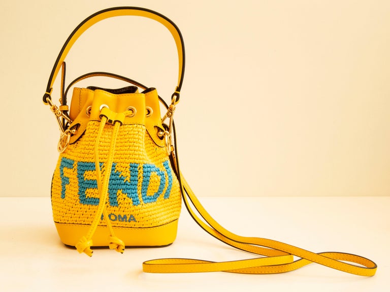 Fendi Mon Tresor Mini FF Embroidery Bucket Bag