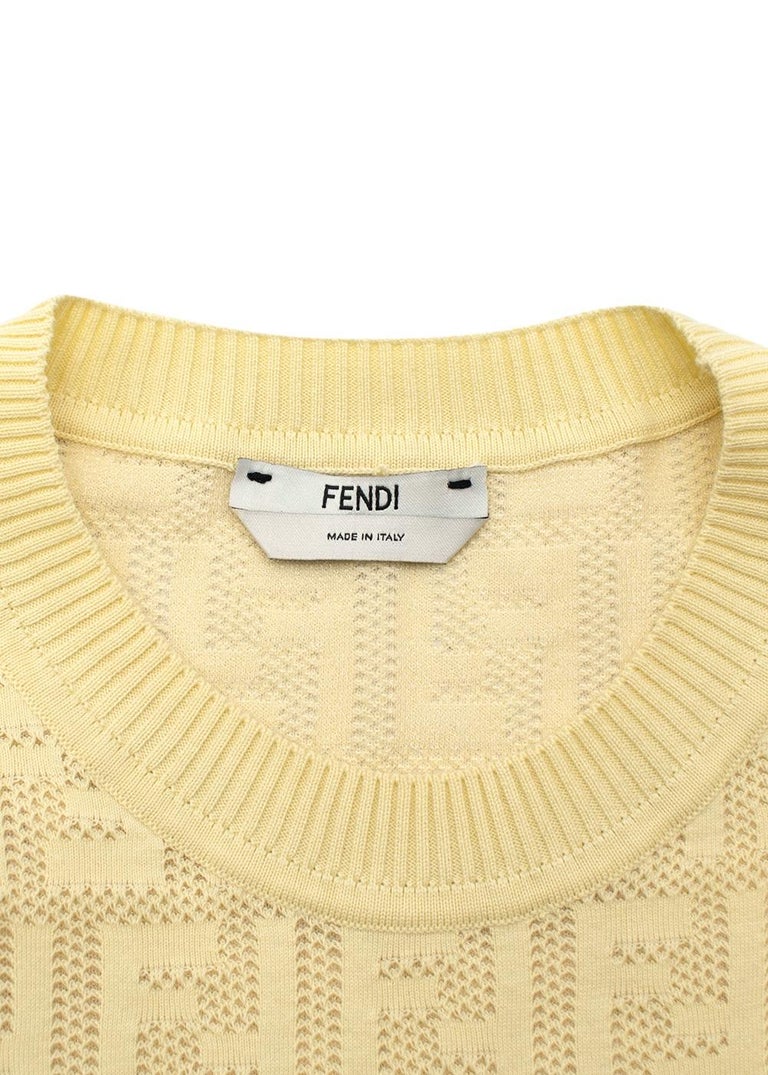 Fendi Yellow FF Monogram Jacquard Dress For Sale 4