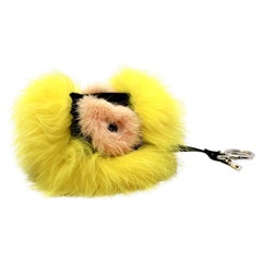 Fendi Yellow Fox Fur Bug Bag Charm