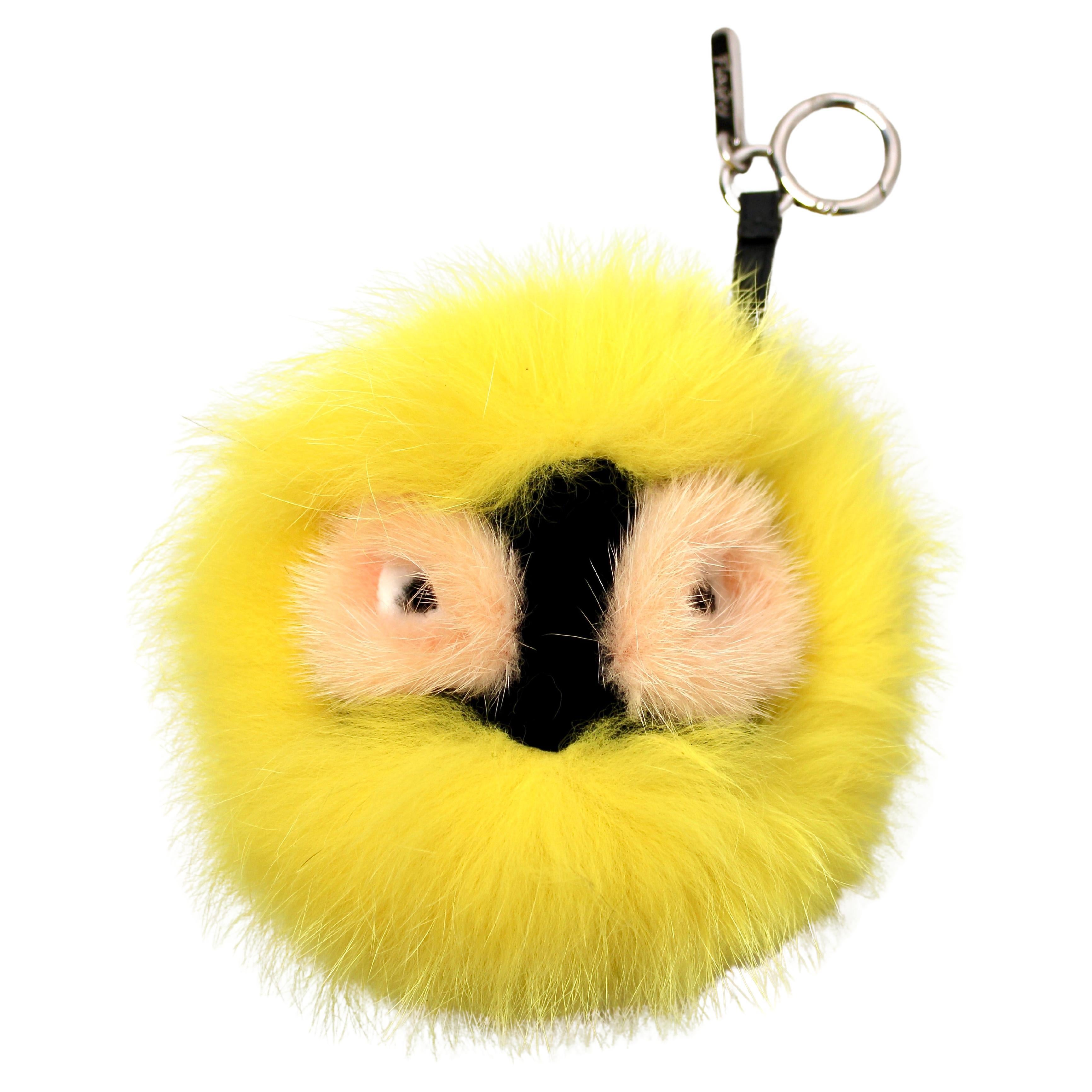 Charm per borsa in pelliccia di volpe gialla Fendi