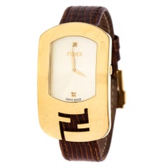 Fendi Acier plaqué or jaune Diamant Chameleon 30000M Montre-bracelet pour femme 29 mm