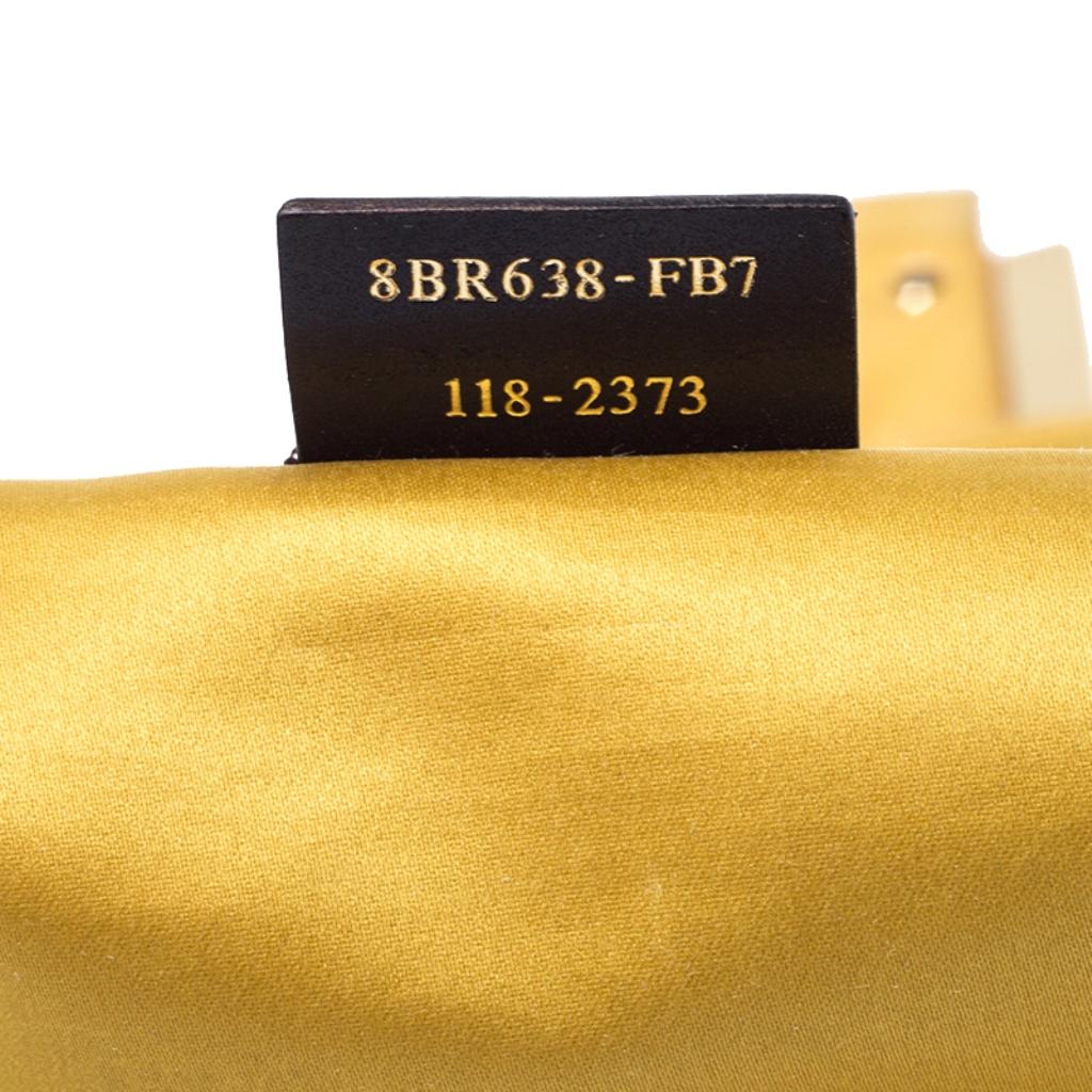 Fendi Yellow Iridescent Leather Mama Forever Large Flap Shoulder Bag 3