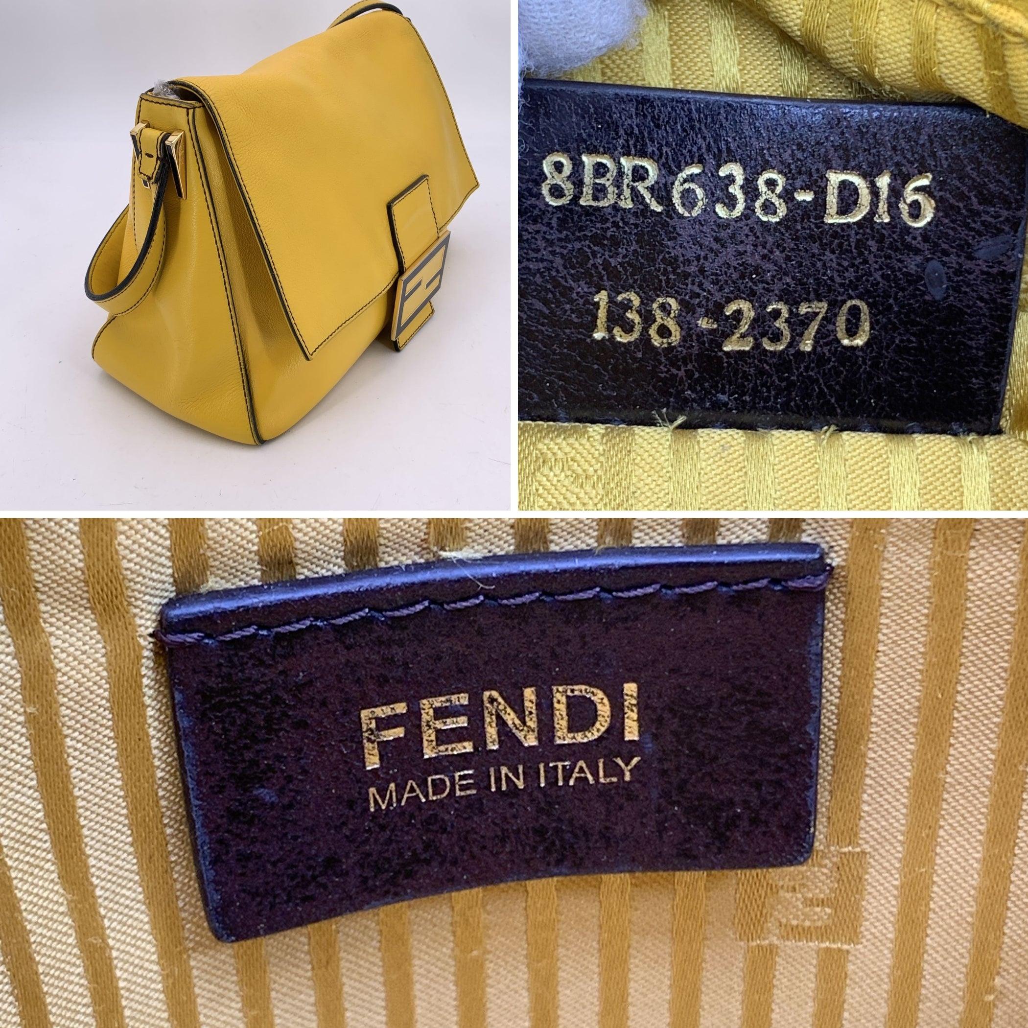 Fendi Yellow Leather Big Mamma Forever Mama Baguette Flap Bag 1
