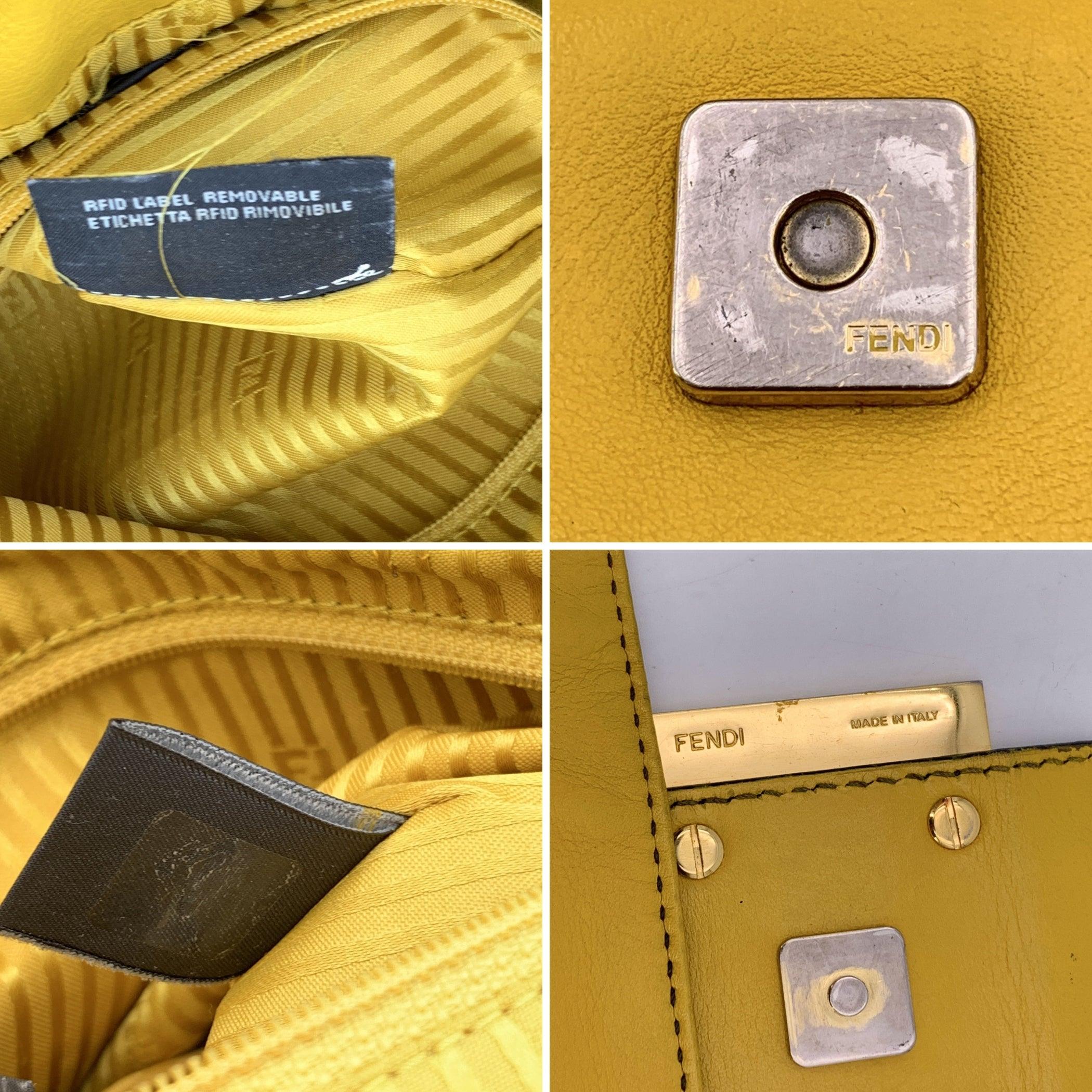 Fendi Yellow Leather Big Mamma Forever Mama Baguette Flap Bag 3