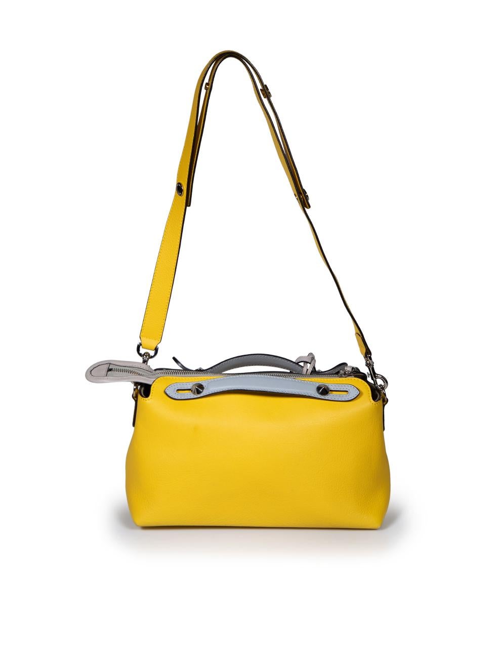 Fendi Yellow Leather By The Way Bowling Bag In Good Condition In London, GB