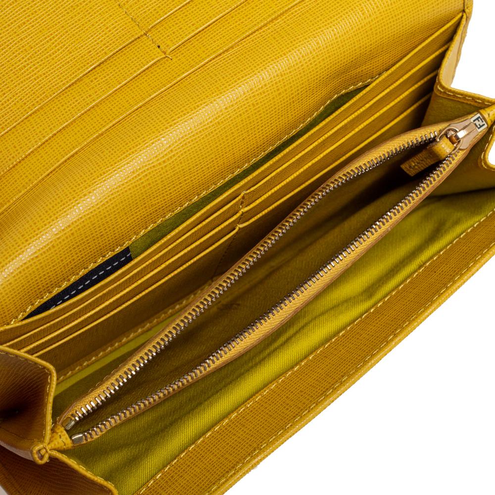 Fendi Yellow Leather Continental Wallet 3
