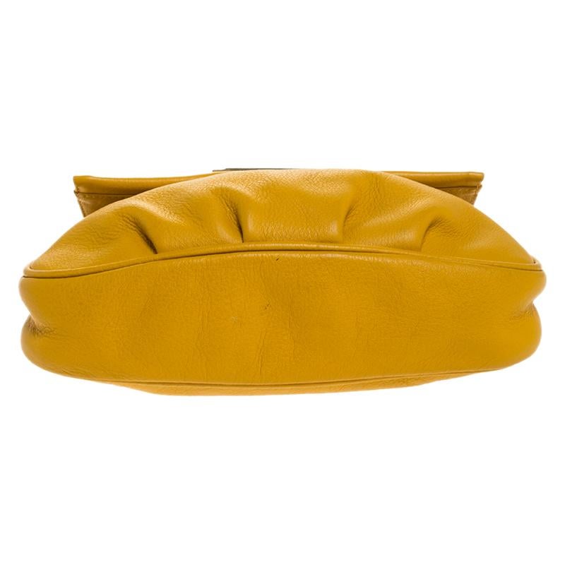 Fendi Yellow Leather Fendista Chain Shoulder Bag 1