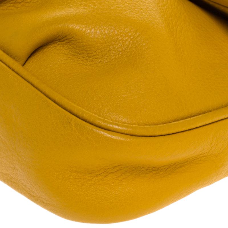 Fendi Yellow Leather Fendista Chain Shoulder Bag 3