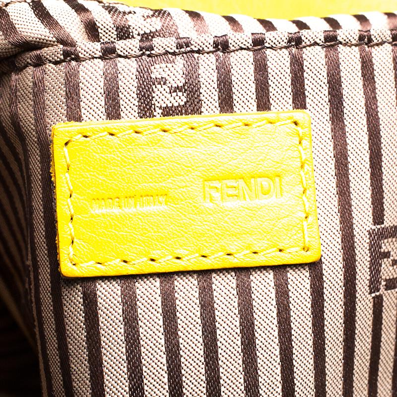Fendi Yellow Leather Fendista Chain Shoulder Bag 5