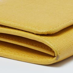 Fendi Yellow Leather Flap Continental Wallet