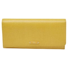 Fendi Yellow Leather Flap Continental Wallet