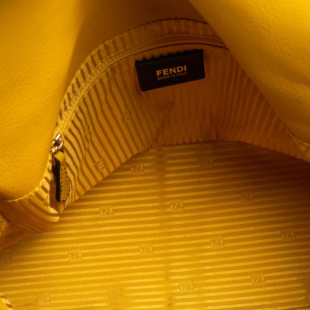 Fendi Yellow Leather Mama Forever Large Flap Shoulder Bag 7