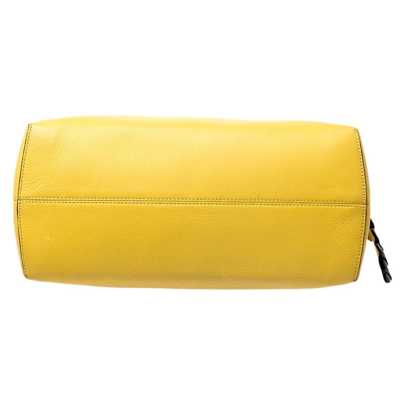 Fendi Yellow Leather Medium By The Way Boston Bag 6
