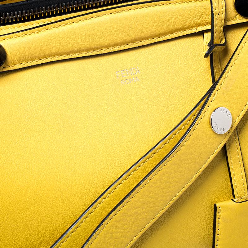 Fendi Yellow Leather Medium By The Way Boston Bag 3