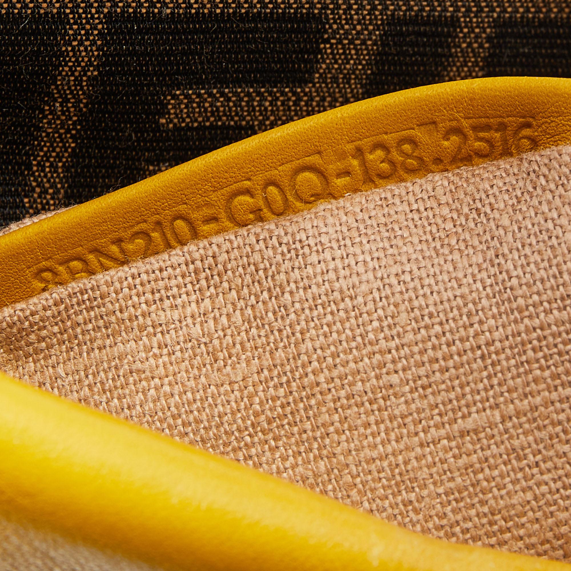 Fendi Yellow Leather Medium Peekaboo Top Handle Bag 5