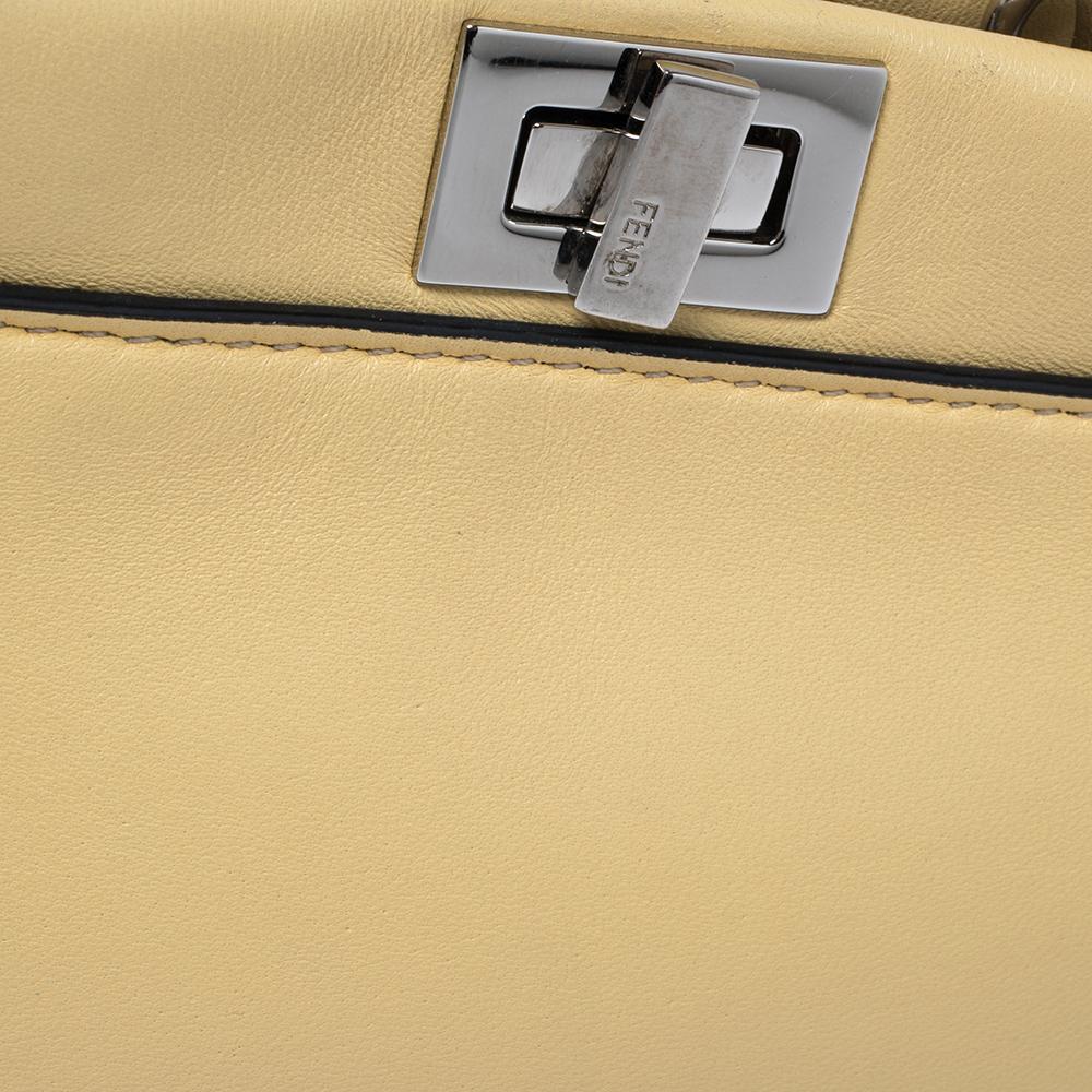 Fendi Yellow Leather Micro Peekaboo Crossbody Bag 5
