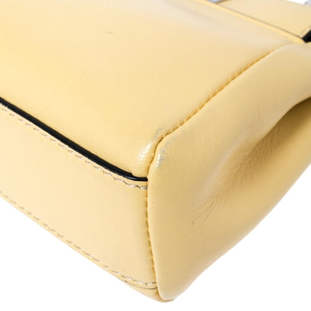 Fendi Yellow Leather Micro Peekaboo Crossbody Bag 2