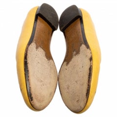 Fendi Yellow Leather Monster Ballet Flats Size 36