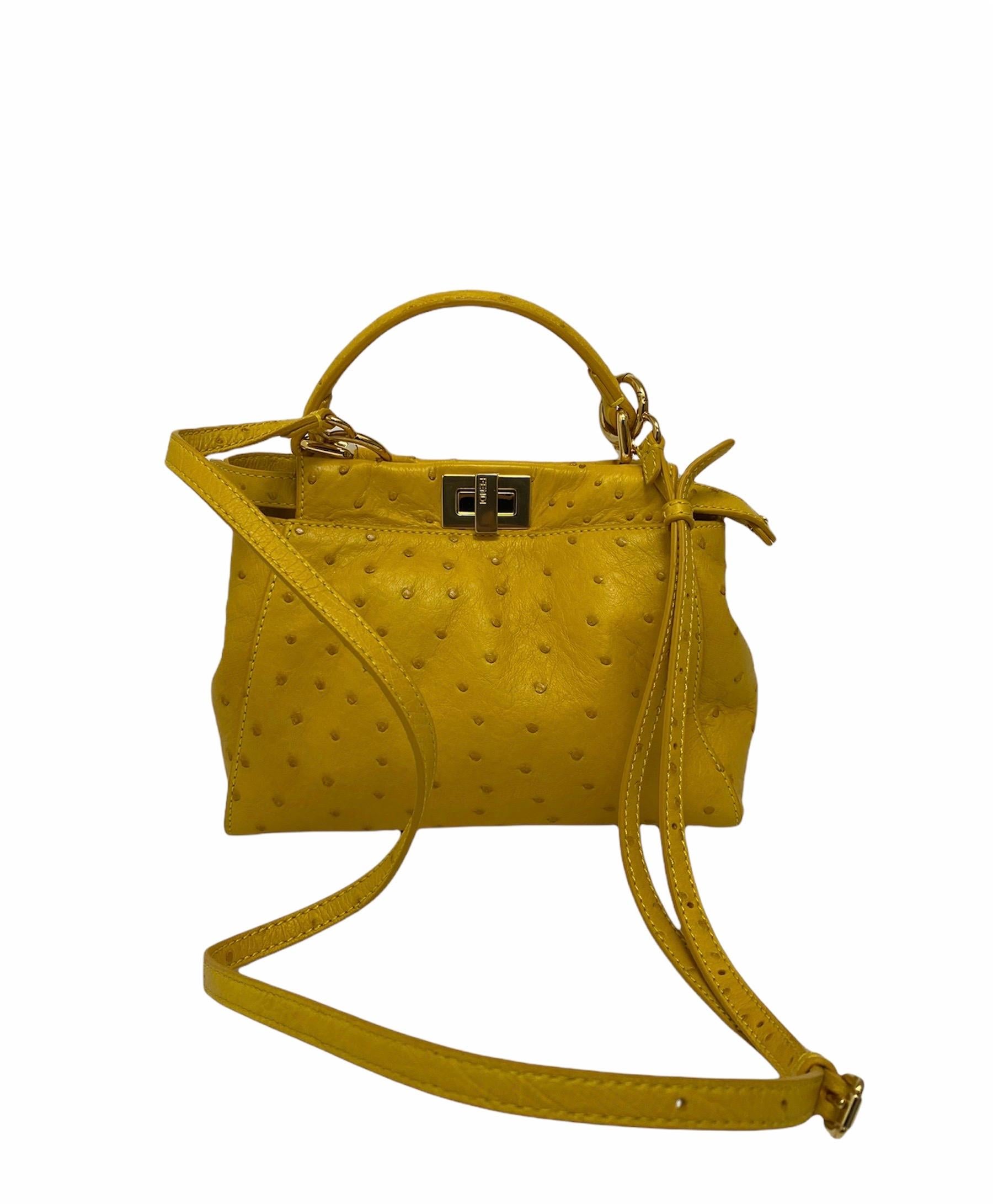 yellow leather bag
