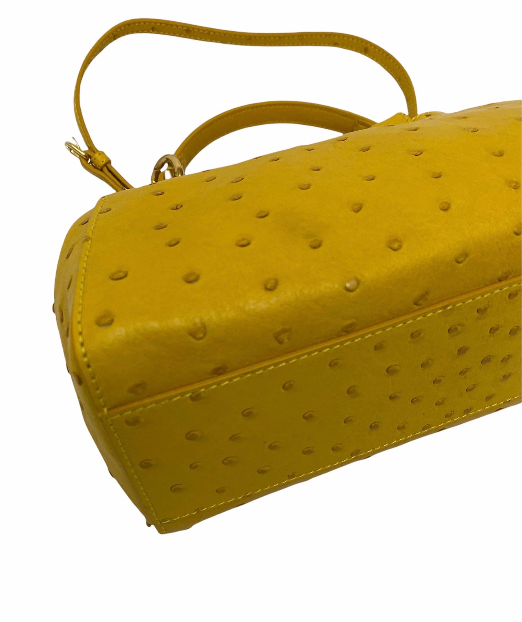Fendi Yellow Leather Peekaboo Bag 1