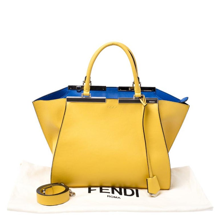 Fendi Yellow Leather Small 3Jours Tote For Sale at 1stDibs