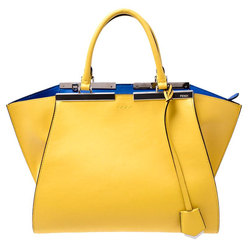 Fendi Yellow Leather Small 3Jours Tote