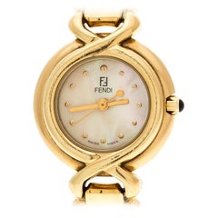 Fendi Yellow Mother of Pearl Gold Tone 700L Women's Wristwatch 25 mm