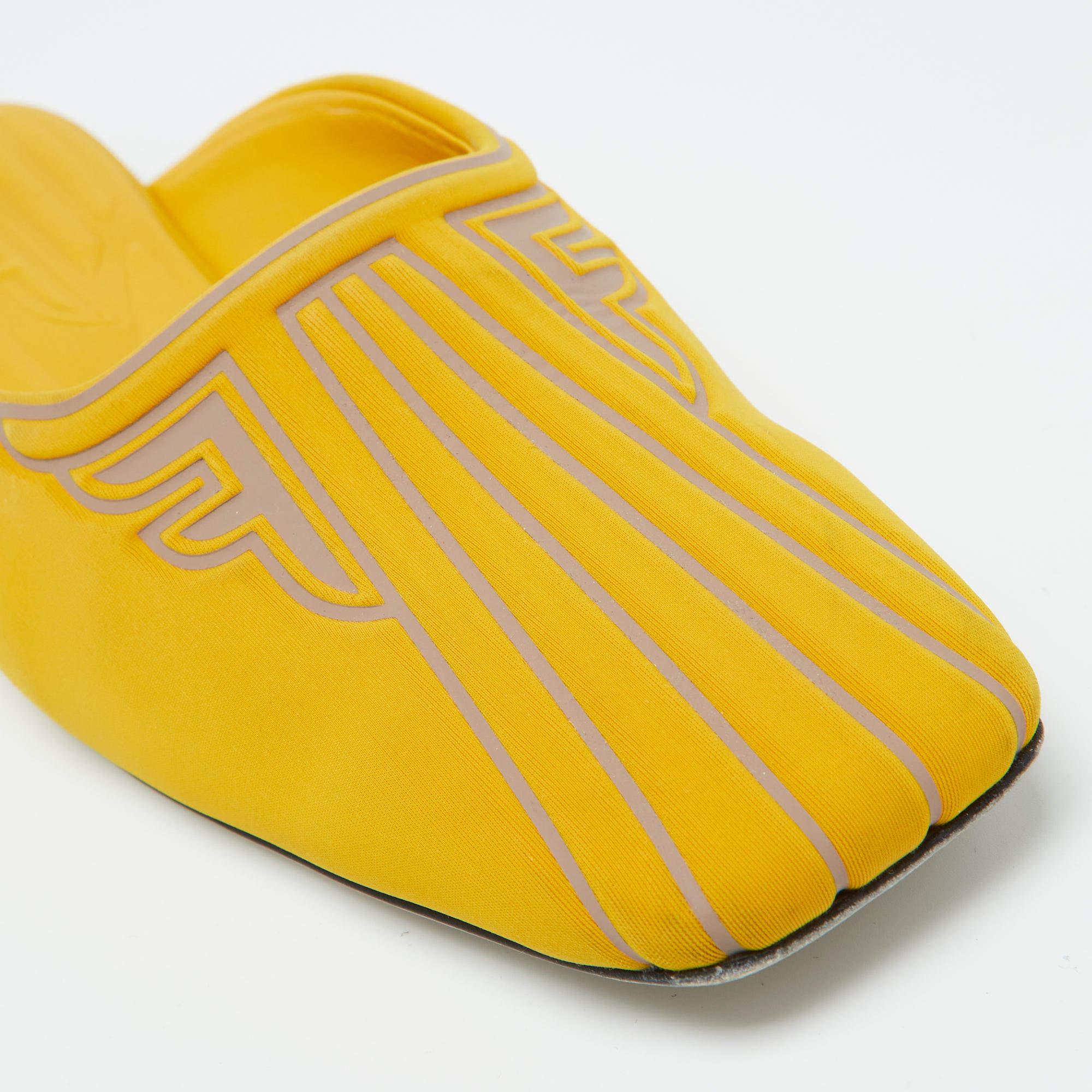 Fendi Mules FFreedom jaune en néoprène, taille 37 2