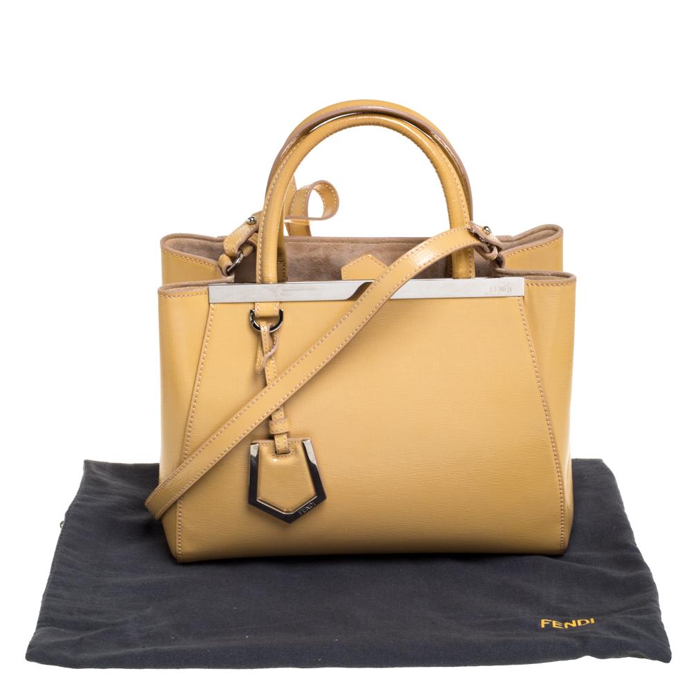 Fendi Yellow Patent Leather Mini 2Jours Tote 7