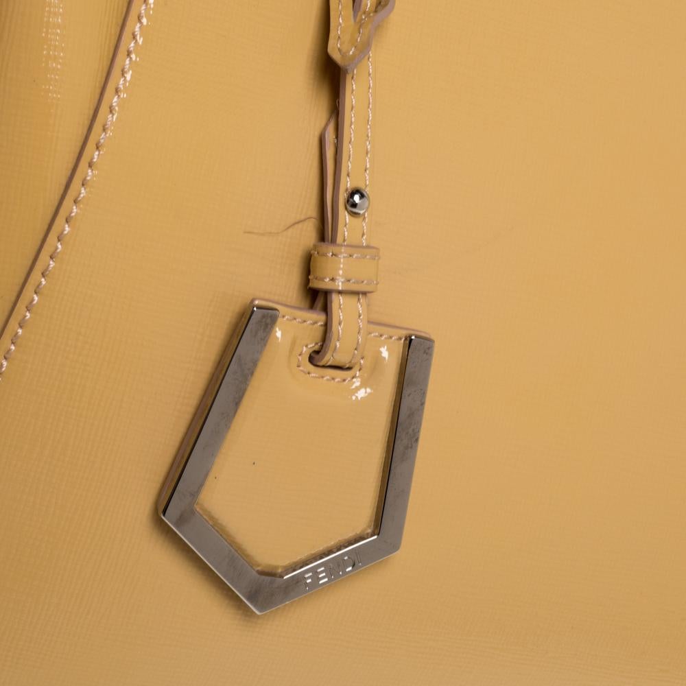 Fendi Yellow Patent Leather Mini 2Jours Tote 2