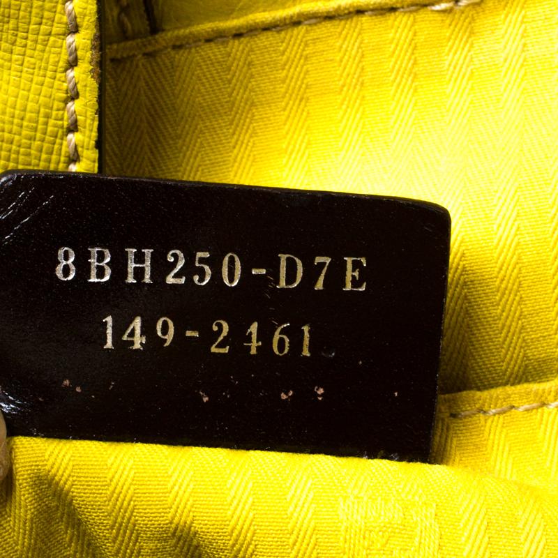 Women's Fendi Yellow Saffiano Leather 2Jours Top Handle Bag