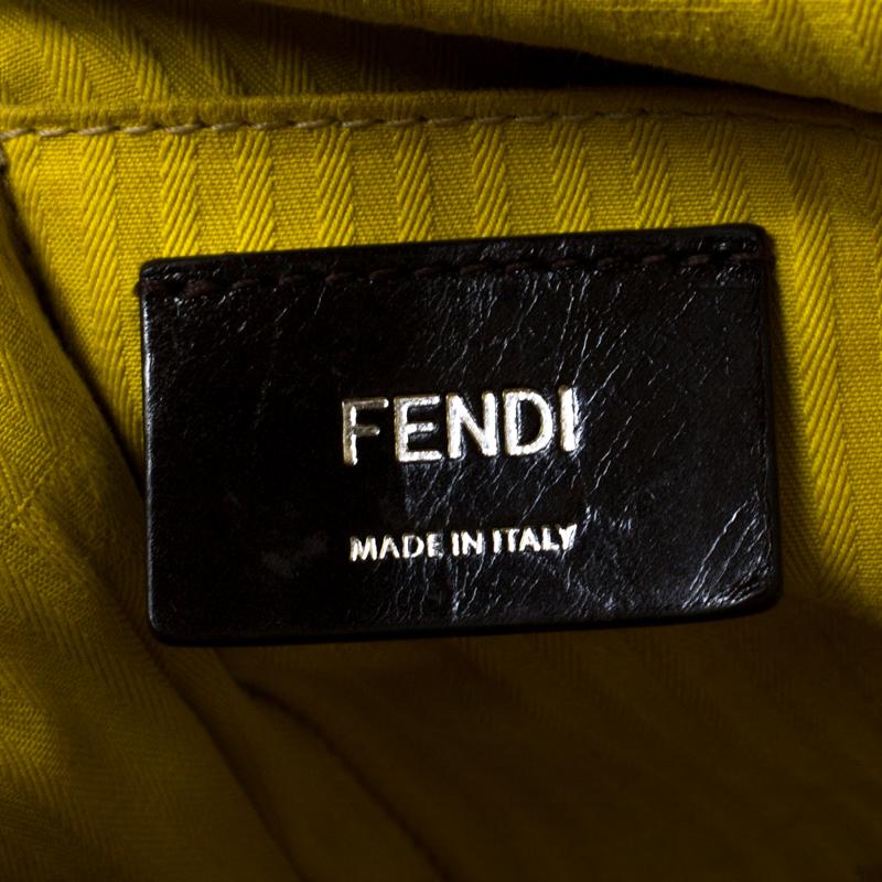 Fendi Yellow Saffiano Leather 2Jours Top Handle Bag 1