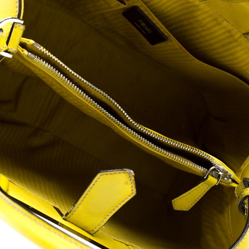 Fendi Yellow Saffiano Leather 2Jours Top Handle Bag 2