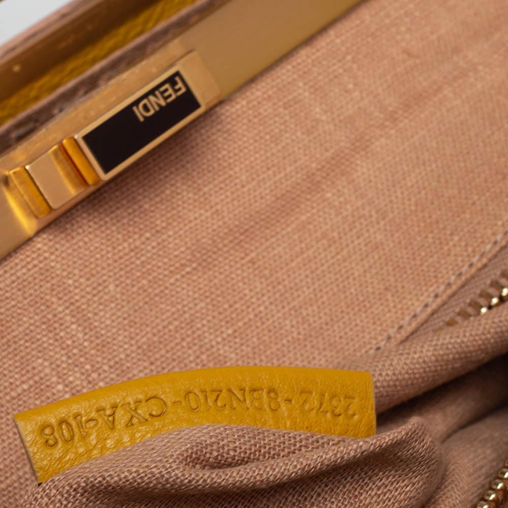 Fendi Yellow Selleria Leather Large Peekaboo Top Handle Bag 6