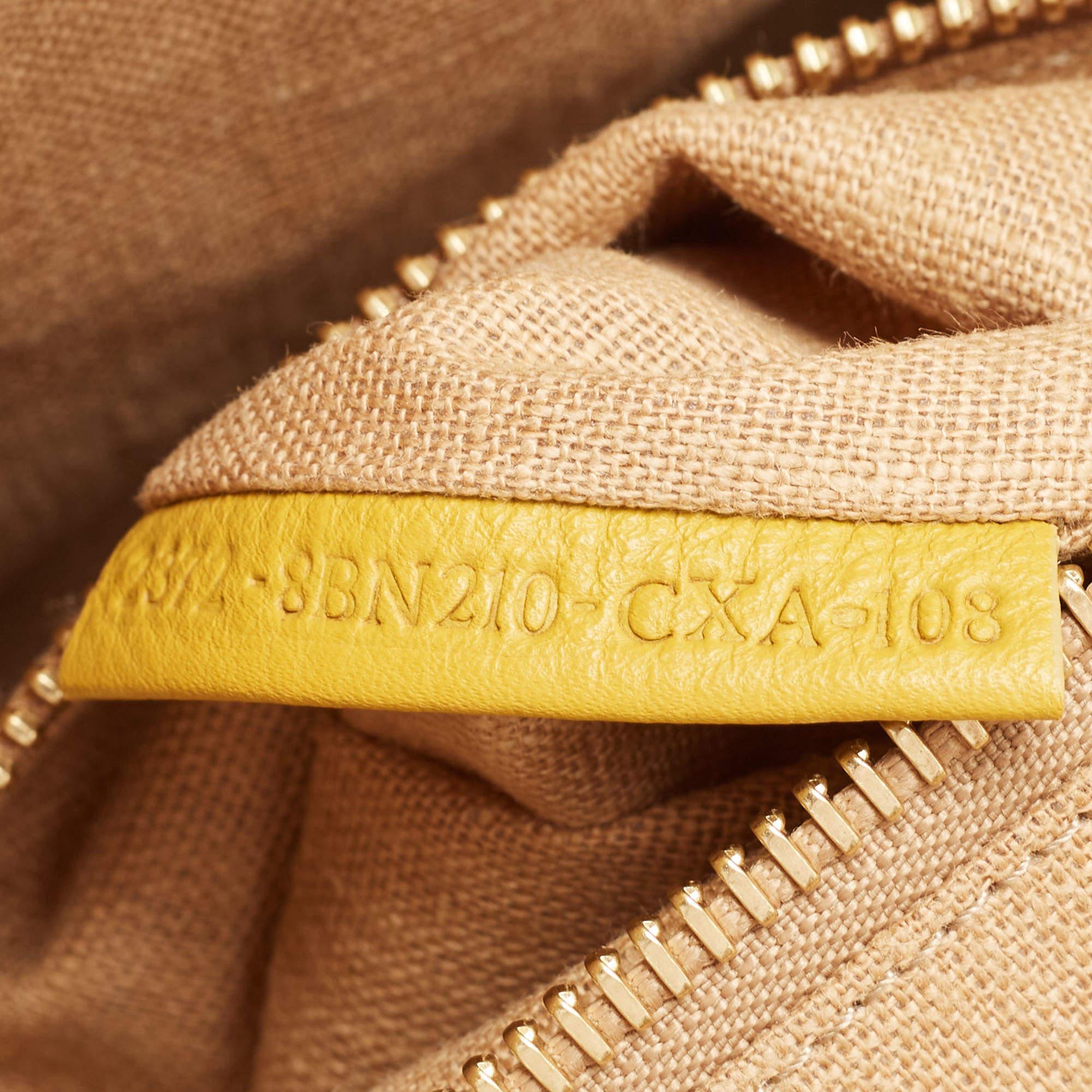 Fendi Yellow Selleria Leather Large Peekaboo Top Handle Bag 7