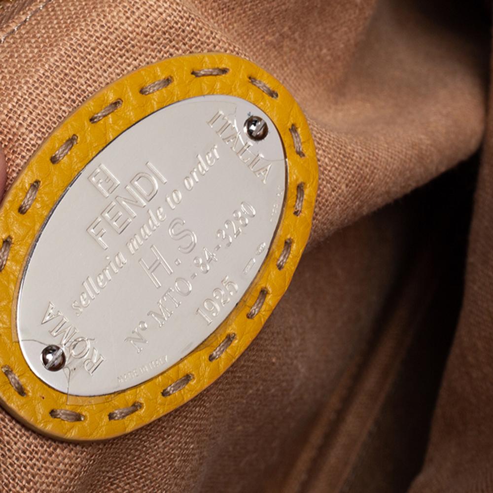 Borsa Fendi Selleria in pelle gialla con manico superiore 7